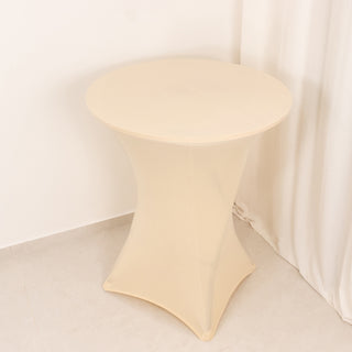 <span style="background-color:transparent;color:#000000;">Elegant Beige Spandex Highboy Table Cover</span>