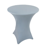 Dusty Blue Highboy Spandex Cocktail Table Cover, Fitted Stretch Tablecloth