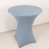 Dusty Blue Highboy Spandex Cocktail Table Cover, Fitted Stretch Tablecloth