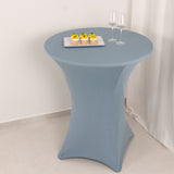 Dusty Blue Highboy Spandex Cocktail Table Cover, Fitted Stretch Tablecloth