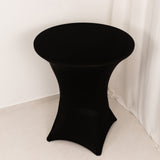 Black Highboy Spandex Cocktail Table Cover, Fitted Stretch Tablecloth