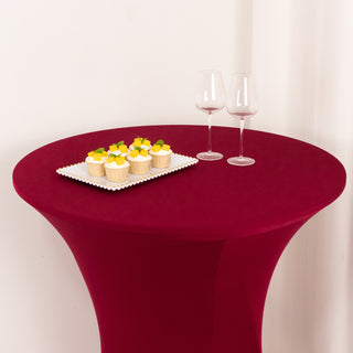 <span style="background-color:transparent;color:#000000;">Durable Burgundy Spandex High Top Table Cover</span>