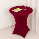 Burgundy Highboy Spandex Cocktail Table Cover, Fitted Stretch Tablecloth