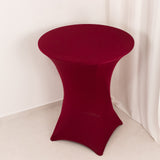 Burgundy Highboy Spandex Cocktail Table Cover, Fitted Stretch Tablecloth