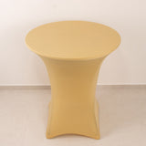 Champagne Highboy Spandex Cocktail Table Cover, Fitted Stretch Tablecloth