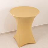 Champagne Highboy Spandex Cocktail Table Cover, Fitted Stretch Tablecloth