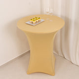 Champagne Highboy Spandex Cocktail Table Cover, Fitted Stretch Tablecloth