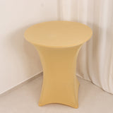 Champagne Highboy Spandex Cocktail Table Cover, Fitted Stretch Tablecloth