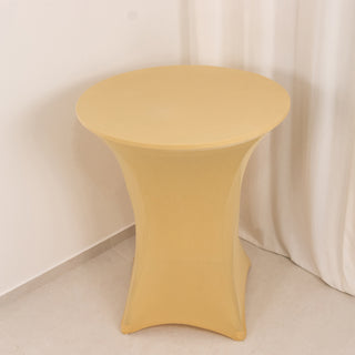 <span style="background-color:transparent;color:#000000;">Elegant Champagne Spandex Highboy Table Cover</span>