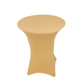 Champagne Highboy Spandex Cocktail Table Cover, Fitted Stretch Tablecloth