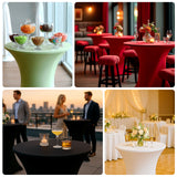 White Highboy Spandex Cocktail Table Cover, Fitted Stretch Tablecloth