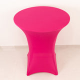 Fuchsia Highboy Spandex Cocktail Table Cover, Fitted Stretch Tablecloth