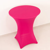 Fuchsia Highboy Spandex Cocktail Table Cover, Fitted Stretch Tablecloth