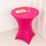 Fuchsia Highboy Spandex Cocktail Table Cover, Fitted Stretch Tablecloth