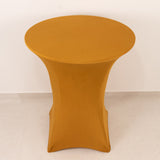 Gold Highboy Spandex Cocktail Table Cover, Fitted Stretch Tablecloth