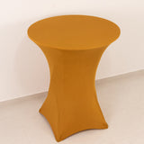 Gold Highboy Spandex Cocktail Table Cover, Fitted Stretch Tablecloth