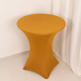 Gold Highboy Spandex Cocktail Table Cover, Fitted Stretch Tablecloth