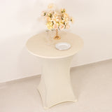 Ivory Highboy Spandex Cocktail Table Cover, Fitted Stretch Tablecloth