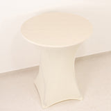 Ivory Highboy Spandex Cocktail Table Cover, Fitted Stretch Tablecloth