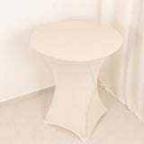 Ivory Highboy Spandex Cocktail Table Cover, Fitted Stretch Tablecloth