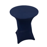 Navy Blue Highboy Spandex Cocktail Table Cover, Fitted Stretch Tablecloth