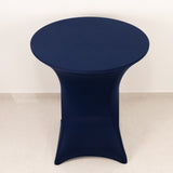 Navy Blue Highboy Spandex Cocktail Table Cover, Fitted Stretch Tablecloth