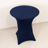 Navy Blue Highboy Spandex Cocktail Table Cover, Fitted Stretch Tablecloth