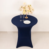 Navy Blue Highboy Spandex Cocktail Table Cover, Fitted Stretch Tablecloth