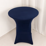 Navy Blue Highboy Spandex Cocktail Table Cover, Fitted Stretch Tablecloth