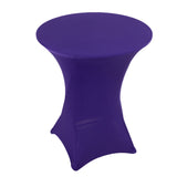 Purple Highboy Spandex Cocktail Table Cover, Fitted Stretch Tablecloth