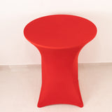 Red Highboy Spandex Cocktail Table Cover, Fitted Stretch Tablecloth