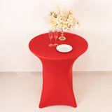 Red Highboy Spandex Cocktail Table Cover, Fitted Stretch Tablecloth