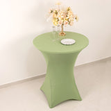 Sage Green Highboy Spandex Cocktail Table Cover, Fitted Stretch Tablecloth