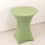 Sage Green Highboy Spandex Cocktail Table Cover, Fitted Stretch Tablecloth