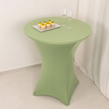 Sage Green Highboy Spandex Cocktail Table Cover, Fitted Stretch Tablecloth