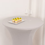 Silver Highboy Spandex Cocktail Table Cover, Fitted Stretch Tablecloth