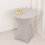 Silver Highboy Spandex Cocktail Table Cover, Fitted Stretch Tablecloth