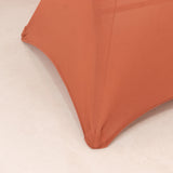 Terracotta (Rust) Highboy Spandex Cocktail Table Cover, Fitted Stretch Tablecloth