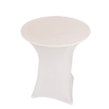 White Highboy Spandex Cocktail Table Cover, Fitted Stretch Tablecloth