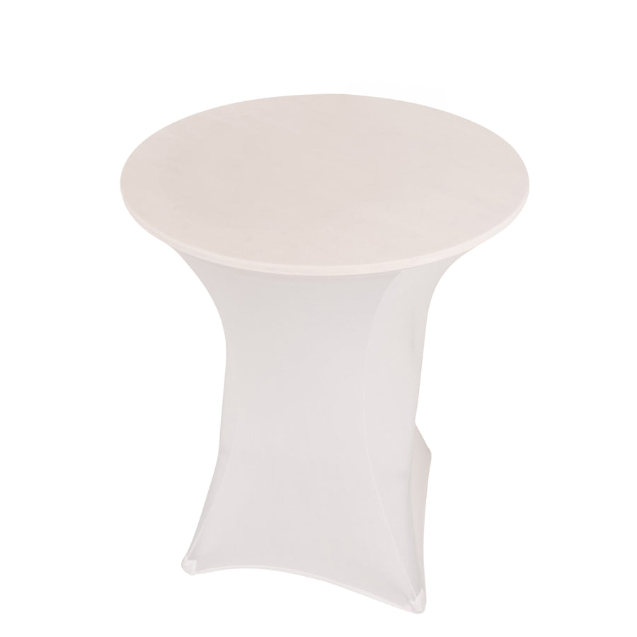 White Highboy Spandex Cocktail Table Cover, Fitted Stretch Tablecloth