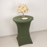 Dusty Sage Green Highboy Spandex Cocktail Table Cover, Fitted Stretch Tablecloth