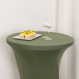 Dusty Sage Green Highboy Spandex Cocktail Table Cover, Fitted Stretch Tablecloth