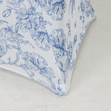Spandex Round Cocktail Table Cover – Blue & White French Toile
