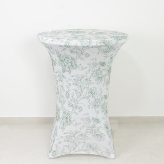 Dusty Sage Green French Toile Highboy Cover