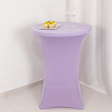 Lavender Lilac Highboy Spandex Cocktail Table Cover, Fitted Stretch Tablecloth