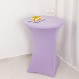 Lavender Lilac Highboy Spandex Cocktail Table Cover, Fitted Stretch Tablecloth