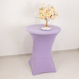 Lavender Lilac Highboy Spandex Cocktail Table Cover, Fitted Stretch Tablecloth