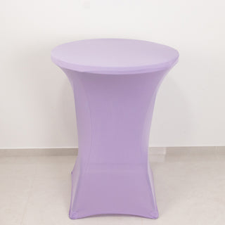 <h3 style="margin-left:0px;"><strong>Luxurious Lavender Lilac Highboy Spandex Cocktail Table Cover</strong>