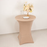 Nude Highboy Spandex Cocktail Table Cover, Fitted Stretch Tablecloth