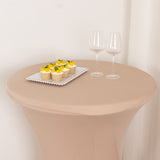 Nude Highboy Spandex Cocktail Table Cover, Fitted Stretch Tablecloth